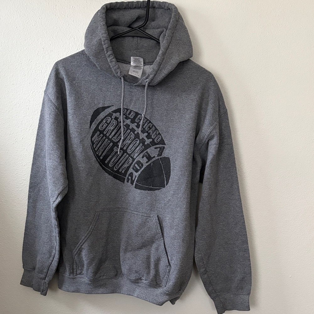 Gray Hoodie with Graphic Print